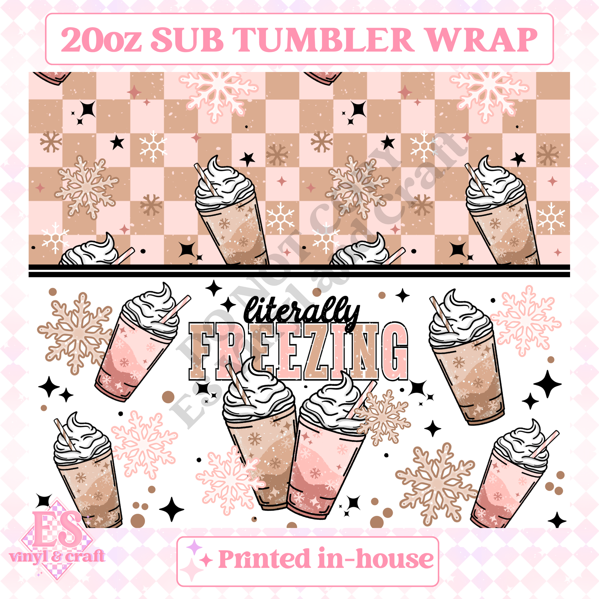 Literally Freezing - Full 20oz Tumbler Sublimation Print image 1