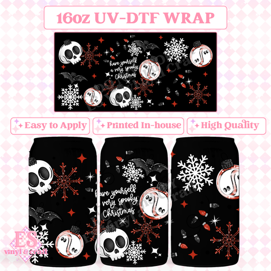 Very Spooky Christmas - 16oz Beer Can / Libbey UV-DTF Transfer image 0