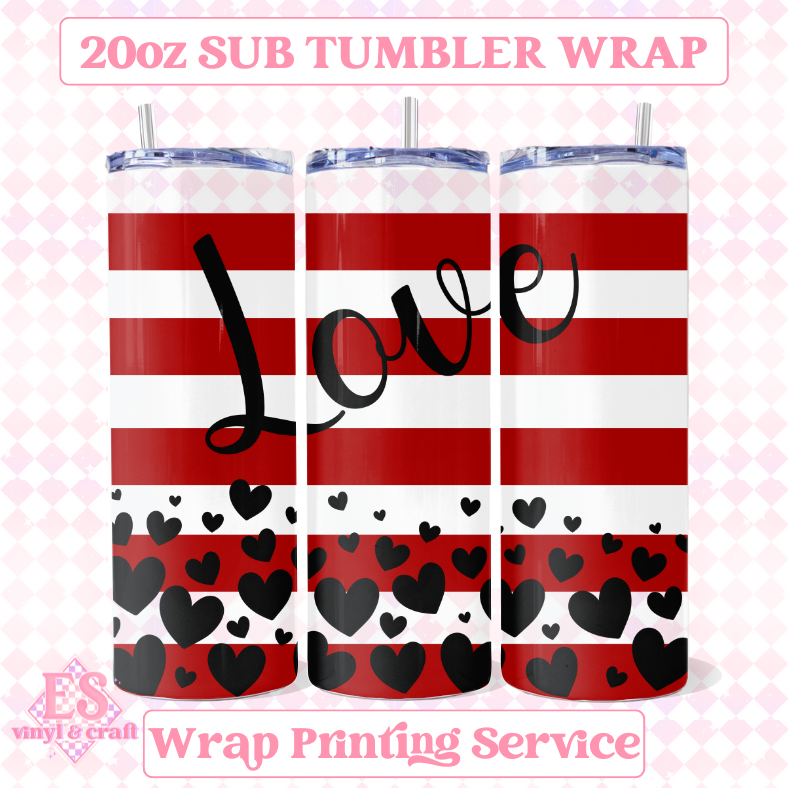 Love (2 Colour Options) - Full 20oz Tumbler Sublimation Print image 2