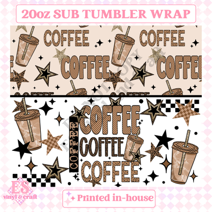 Coffee Iced - Full 20oz Tumbler Sublimation Print image 1