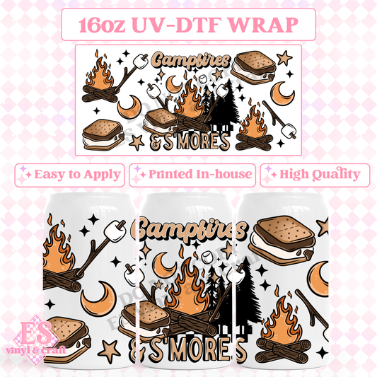 Campfires - 16oz Beer Can / Libbey UV-DTF Transfer image 0