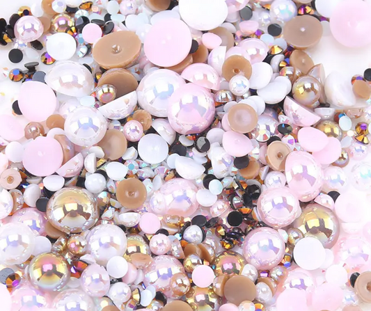 Pink Squirrel - Pearl & Rhinestone Mix image 0