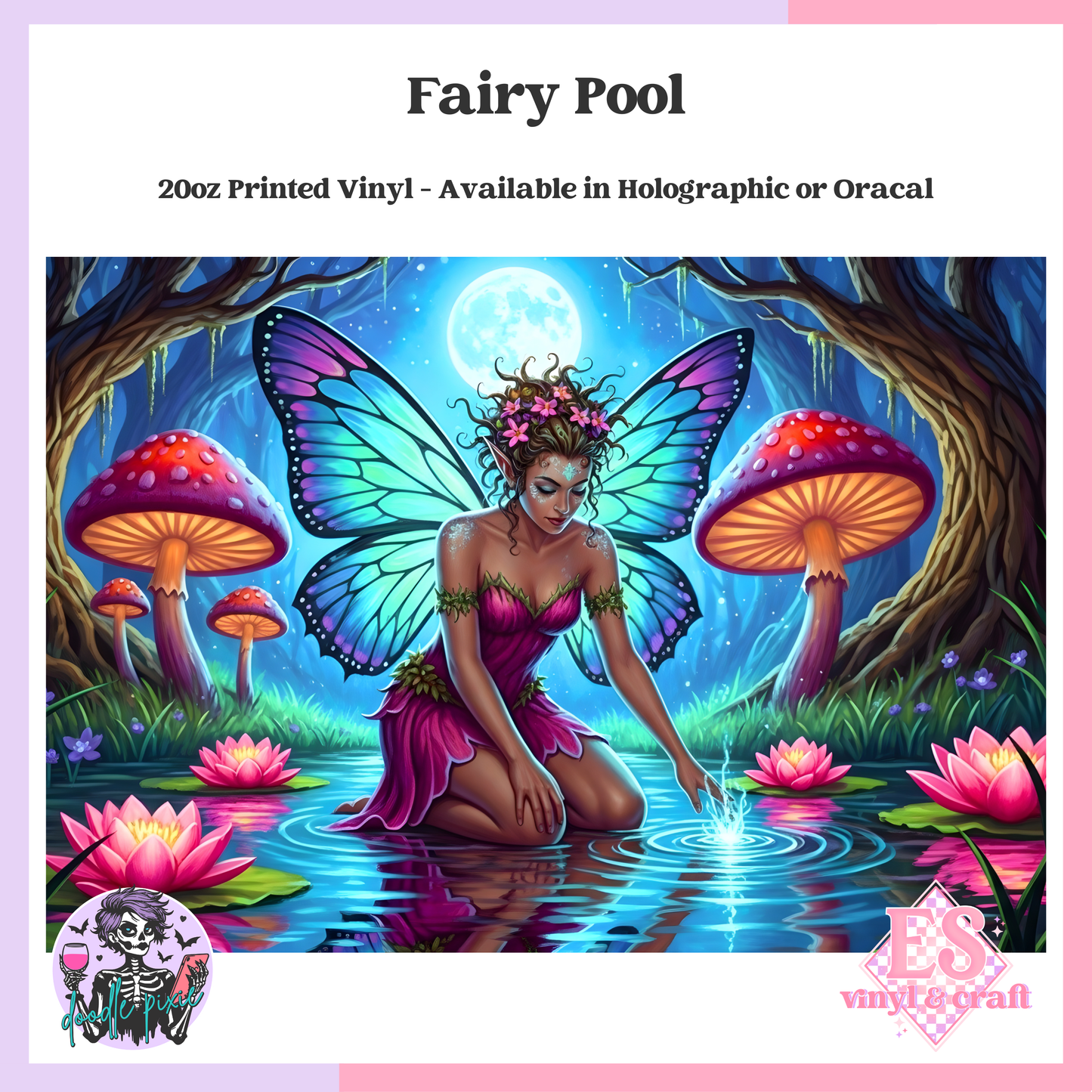 Fairy Pool - 20oz Printed Tumbler Self Adhesive Vinyl image 0