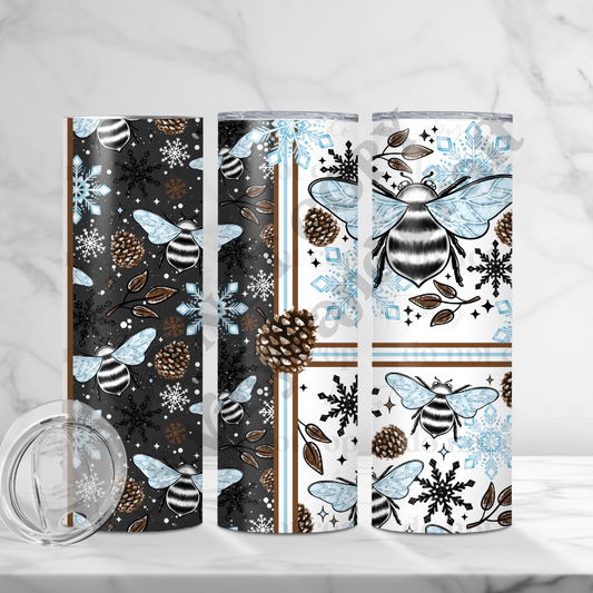 Winter Bees - Full 20oz Tumbler Sublimation Ready image 0