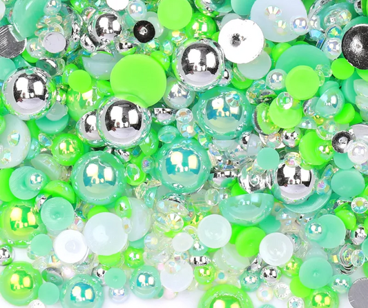 Key Lime - Pearl & Rhinestone Mix image 0