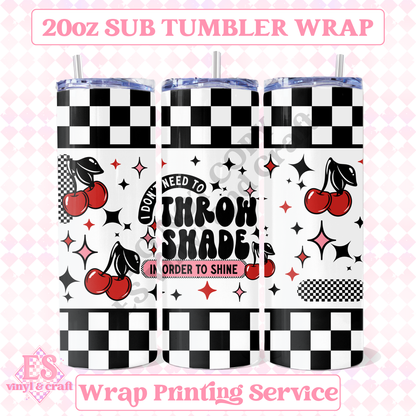 Throw Shade Cherries - Full 20oz Tumbler Sublimation Print image 0