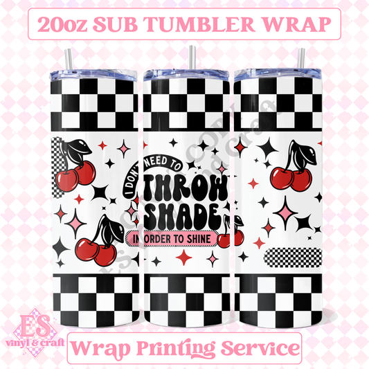 Throw Shade Cherries - Full 20oz Tumbler Sublimation Print image 0