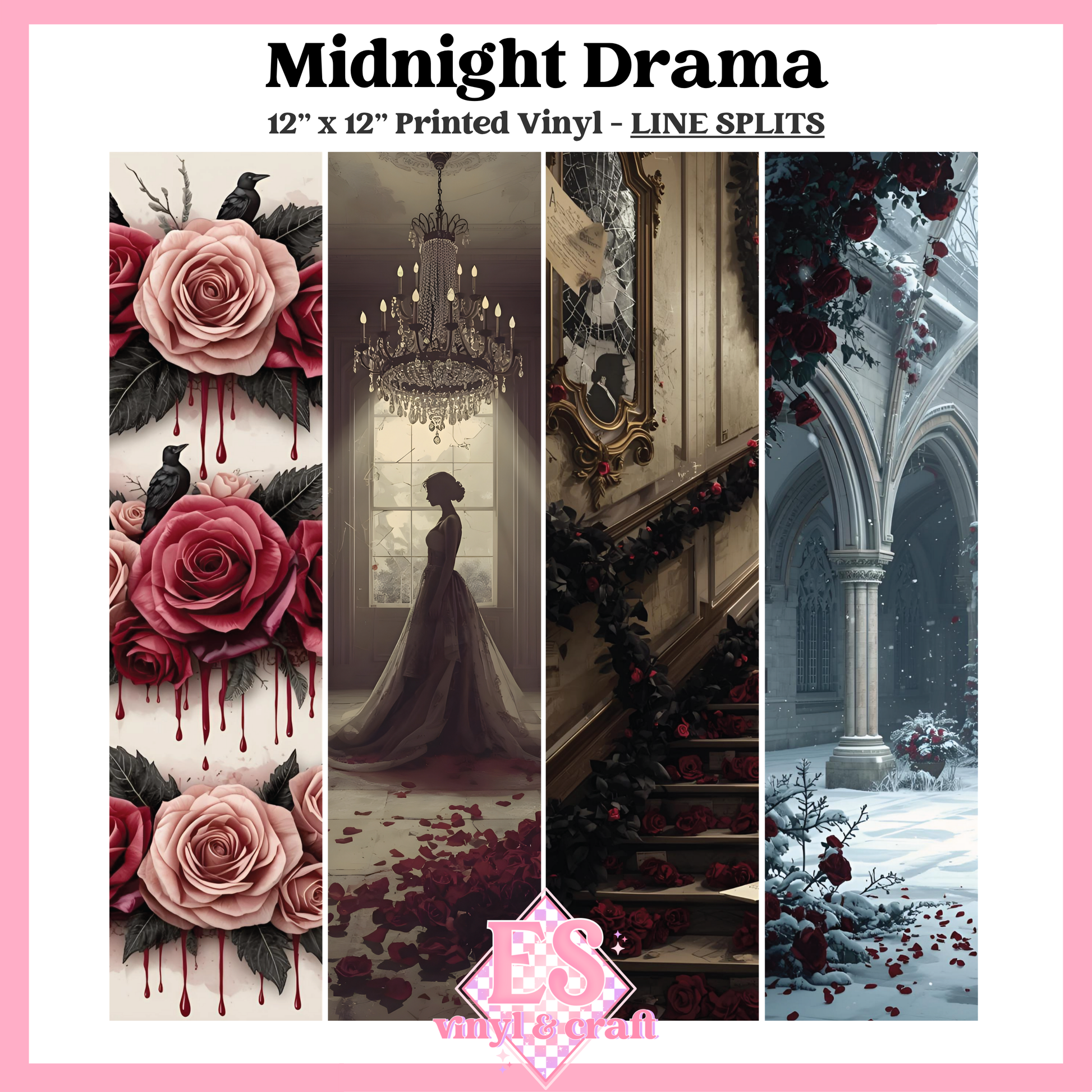 Midnight Drama - Line Split - 12" x 12" Sheet image 0
