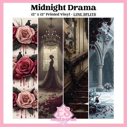 Midnight Drama - Line Split - 12" x 12" Sheet image 0