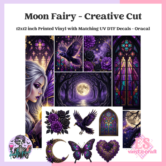Moon Fairy - 12" x 12" Printed Vinyl and UVDTF Decal