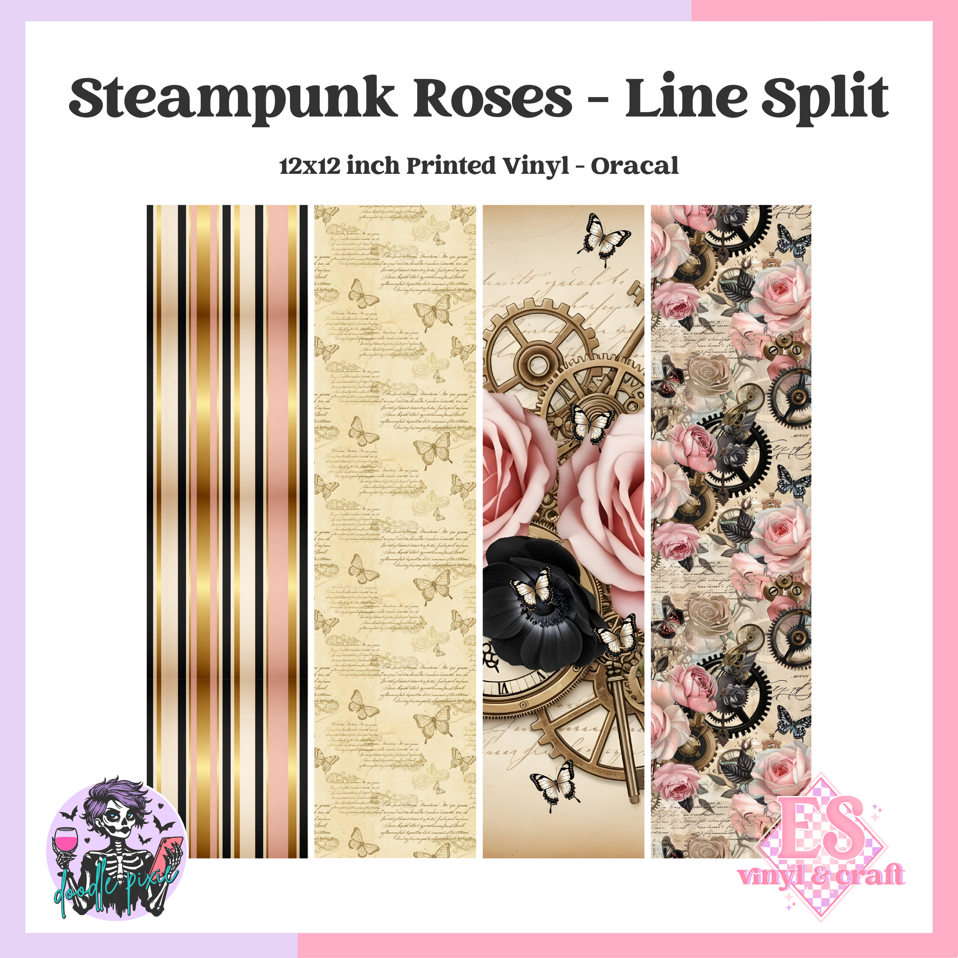 Steampunk - Line Split 12" x 12" Printed Vinyl image 0