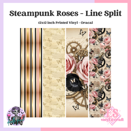 Steampunk - Line Split 12" x 12" Printed Vinyl image 0