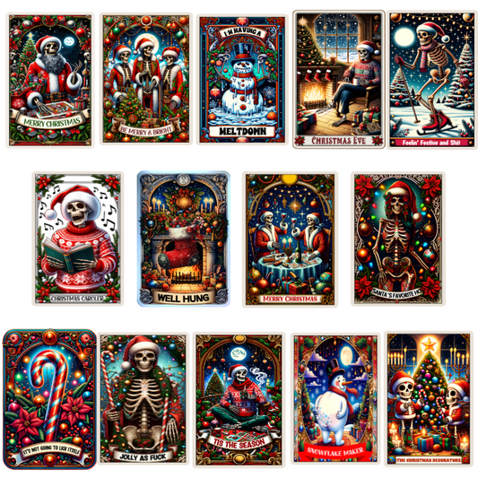 Christmas Tarot Card Decals - Glossy White Self Adhesive Vinyl image 0