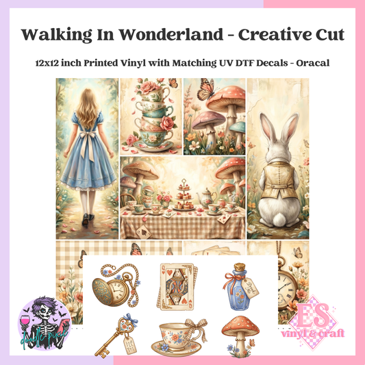Walking in Wonderland - 12" x 12" Printed Vinyl and UVDTF Decal