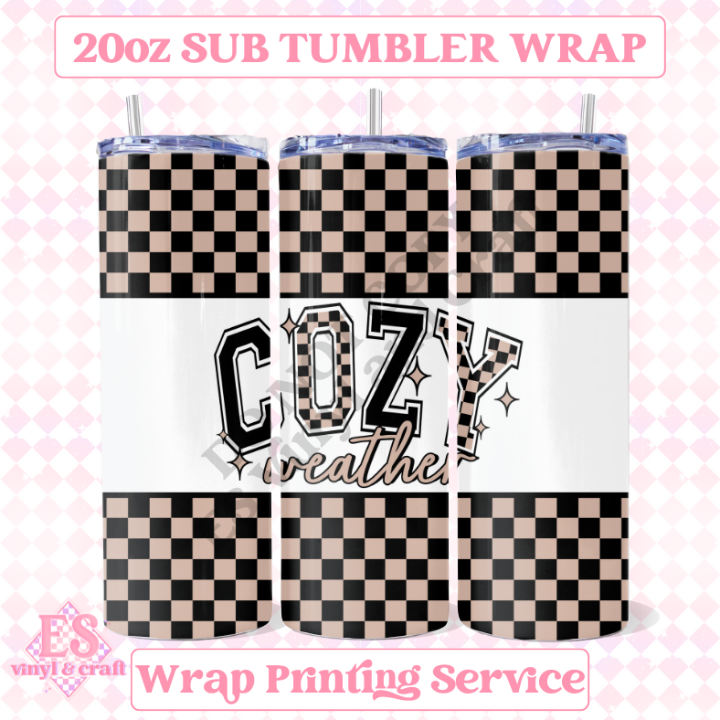 Cozy Weather - Full 20oz Tumbler Sublimation Ready Print image 0
