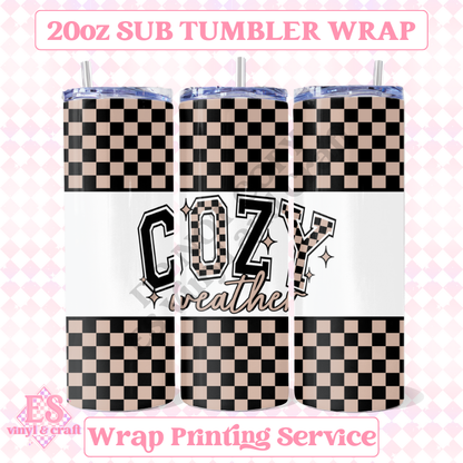 Cozy Weather - Full 20oz Tumbler Sublimation Ready Print image 0