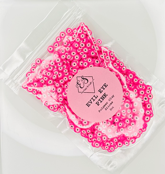 Evil Eye Pink - Polymer Clay Slices image 0