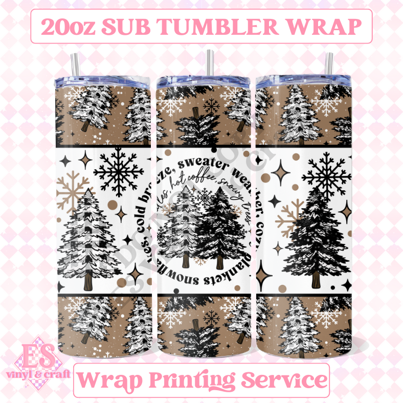 Winter - Full 20oz Tumbler Sublimation Ready Print image 0