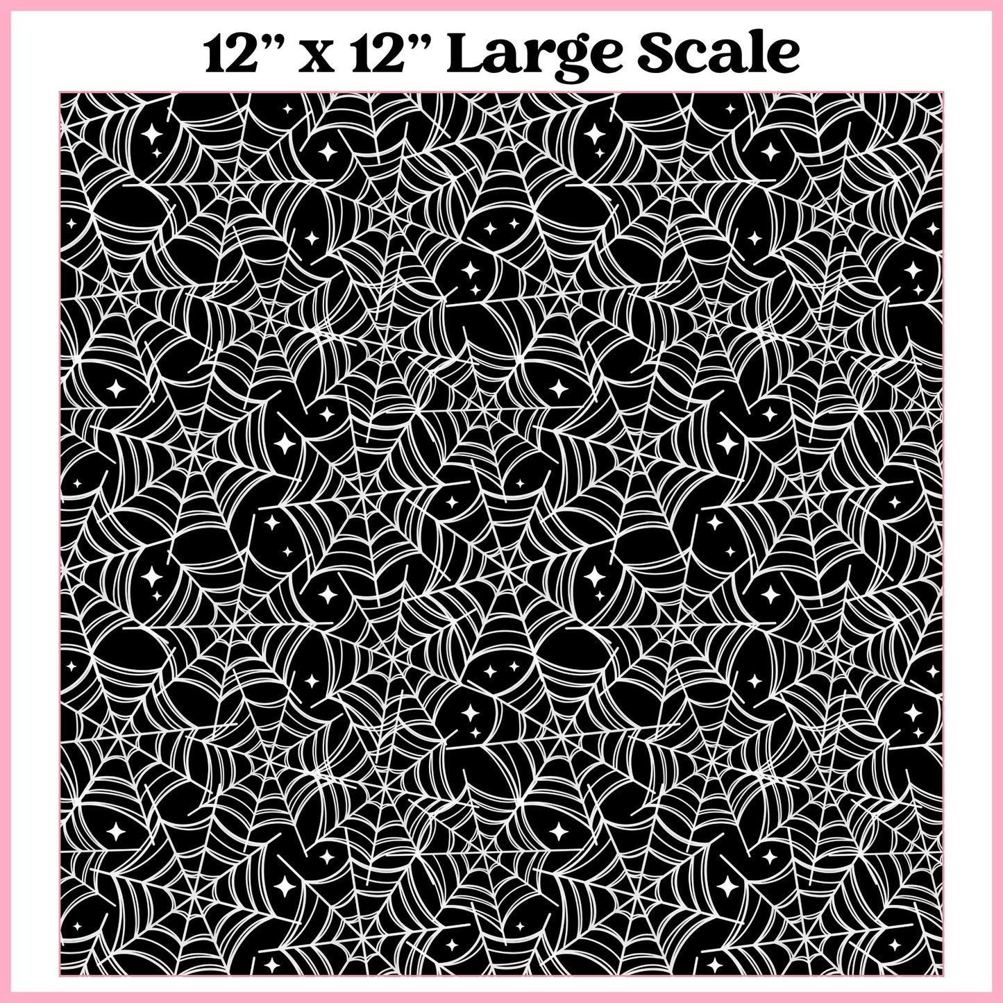 White on Black Webs - 12"x12" Printed Self Adhesive Vinyl