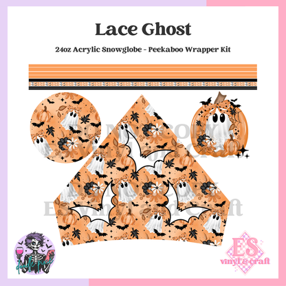 Lace Ghost - 24oz Snowglobe Wrapper Kit image 1