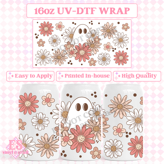 Spring Ghostie - 16oz Beer Can / Libbey UV-DTF Transfer image 0