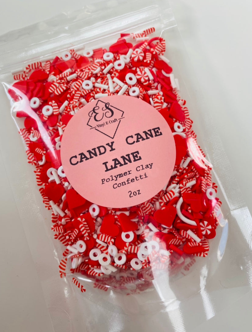 Candy Cane Lane - Polymer Clay Confetti image 0