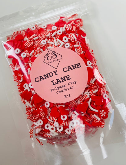 Candy Cane Lane - Polymer Clay Confetti image 0