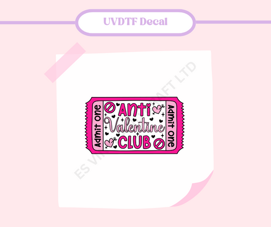 Anti Valentine Club - UVDTF Decal image 0