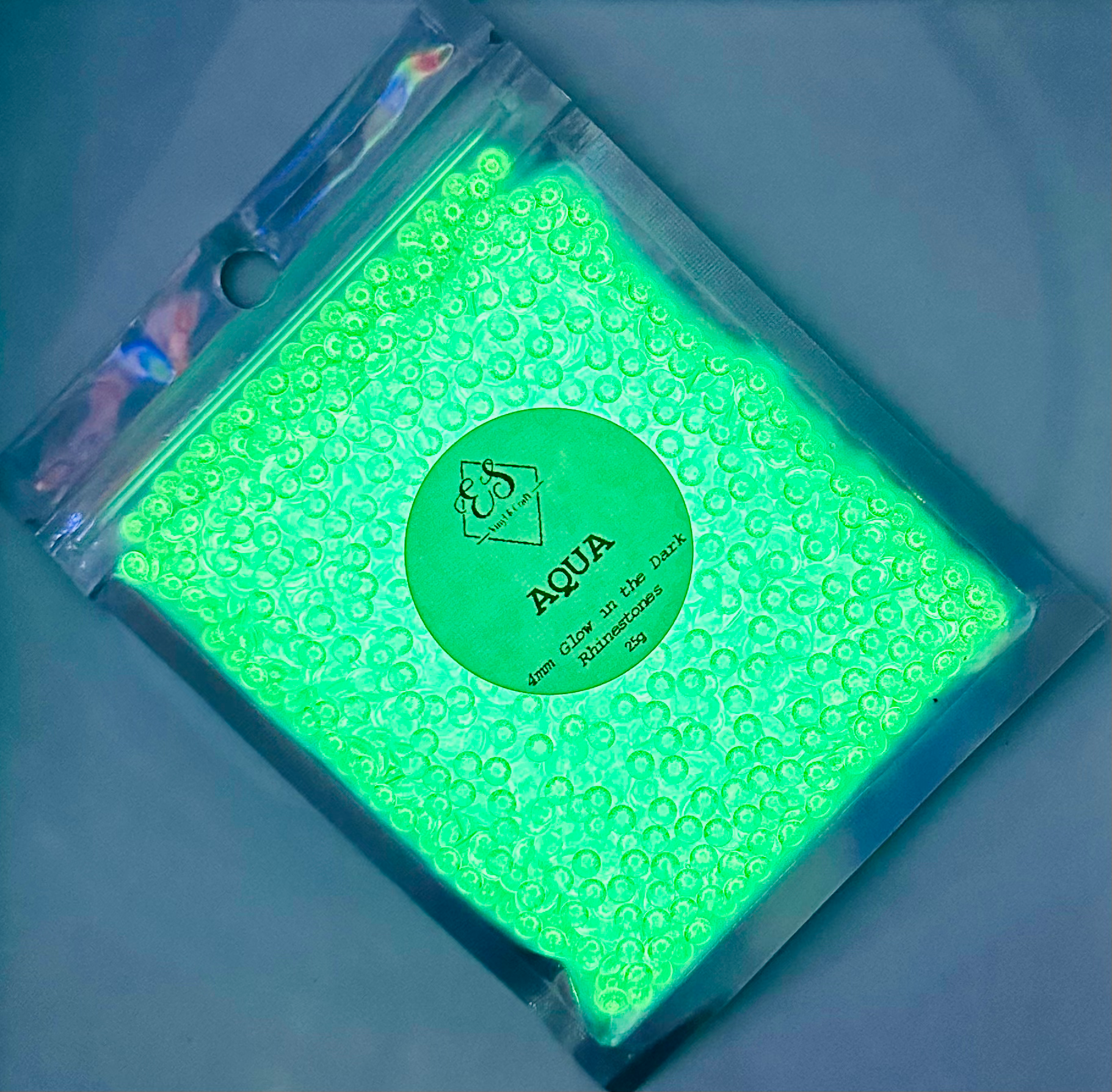 Aqua - Glow in the Dark Resin Rhinestones (3mm, 4mm & 5mm) image 3