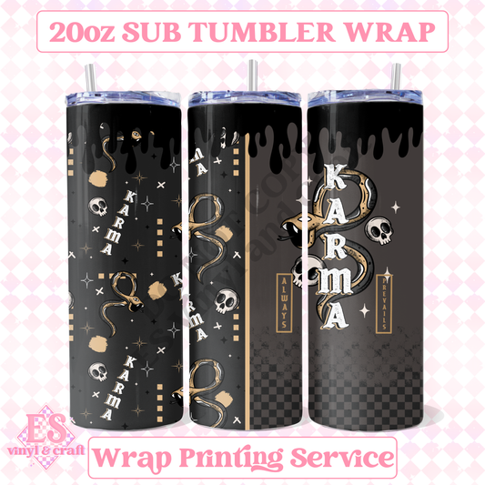Karma - Full 20oz Tumbler Sublimation Print image 0