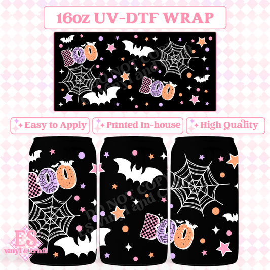 Boo (White Web) - 16oz Beer Can / Libbey UV-DTF image 0