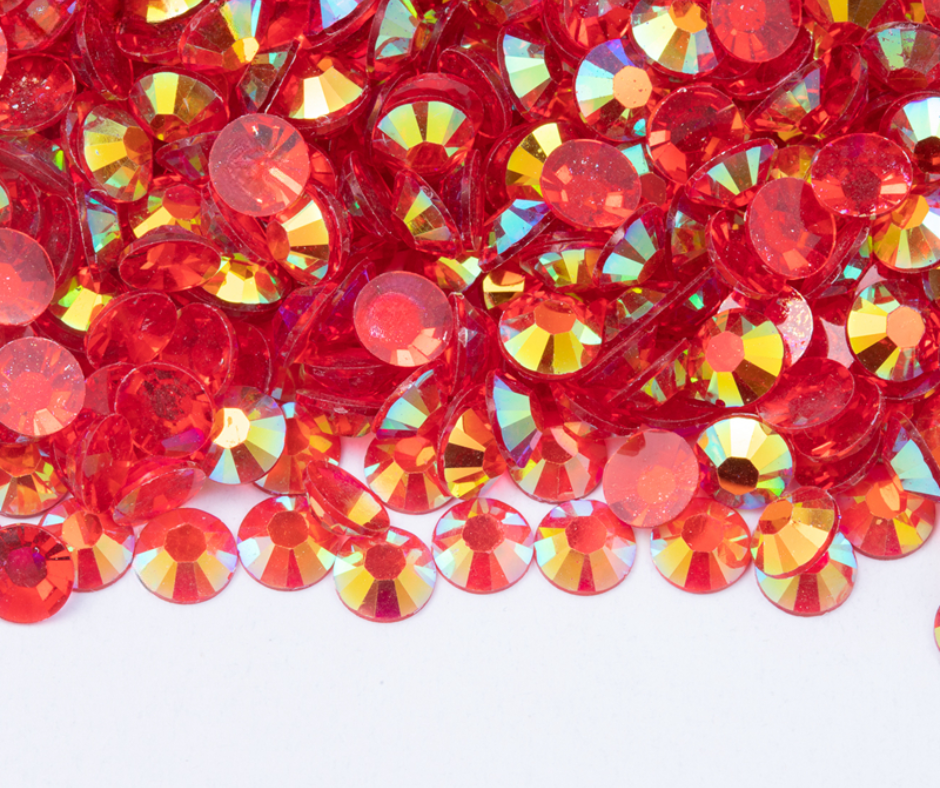 Ruby - Transparent AB Resin Rhinestones (3mm, 4mm & 5mm) image 0