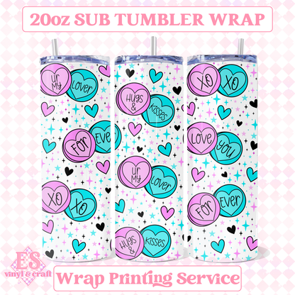 Candy Hearts - Full 20oz Tumbler Sublimation Print image 0