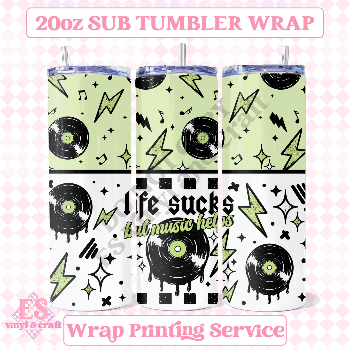Music Helps - Full 20oz Tumbler Sublimation Print image 0