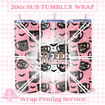 Coffee and Halloween - Full 20oz Tumbler Sublimation Print image 0