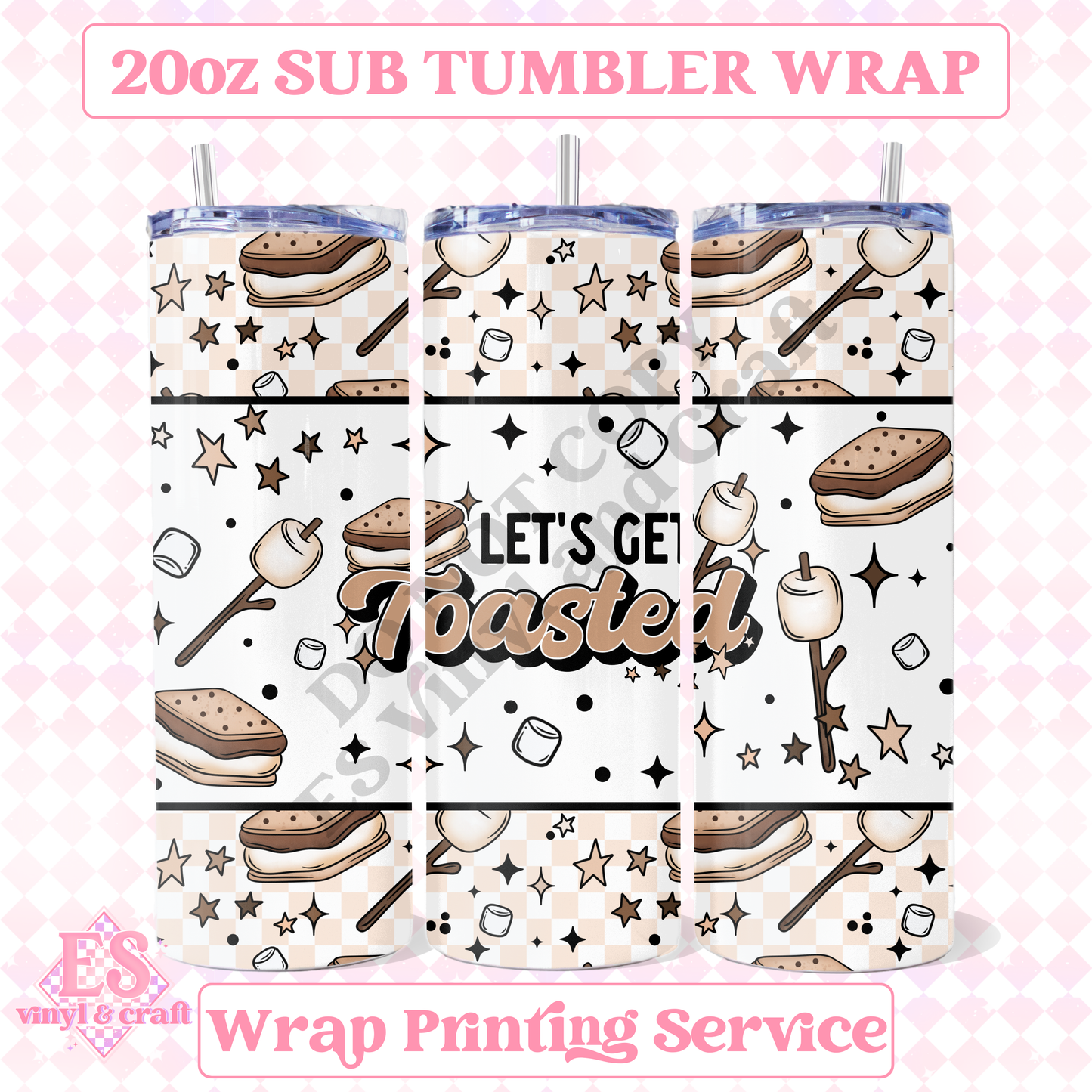 Let's Get Toasted - Full 20oz Tumbler Sublimation Print image 0