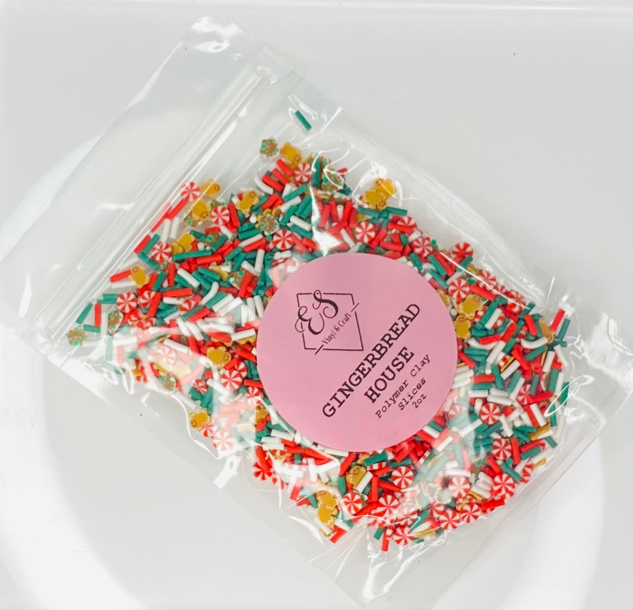 Gingerbread House - Polymer Clay Slices and Sprinkles image 0