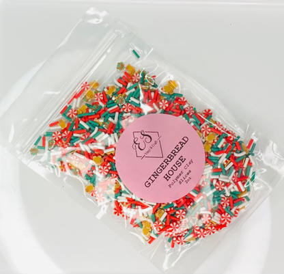 Gingerbread House - Polymer Clay Slices and Sprinkles image 0
