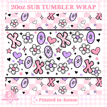 XOXO Flowers - Full 20oz Tumbler Sublimation Ready Print image 1