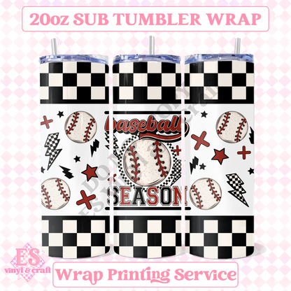 Baseball Season - Full 20oz Tumbler Sublimation Print image 0
