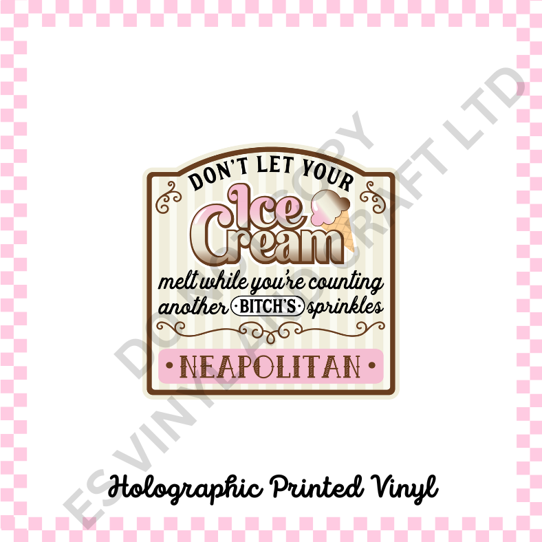 Ice Cream and Donut Labels - Teckwrap Holographic Printed Vinyl image 7