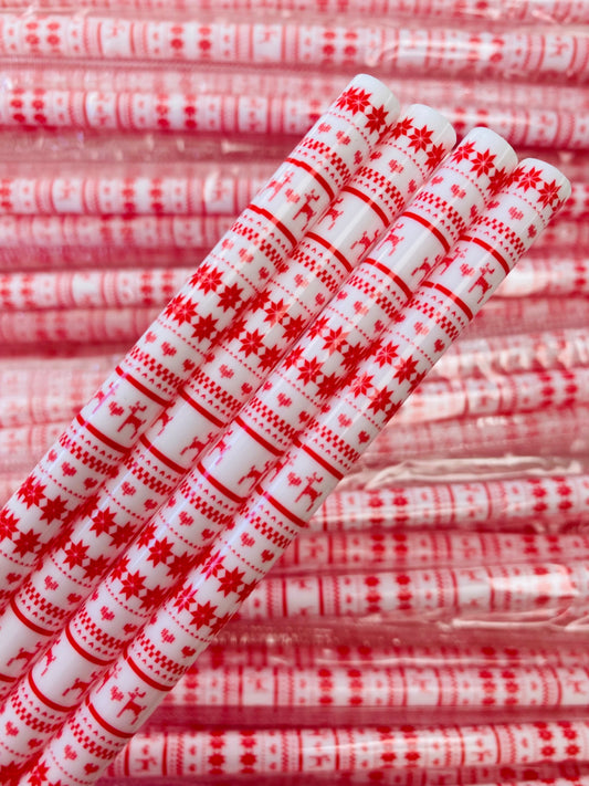 Christmas Red Pattern Straw image 0