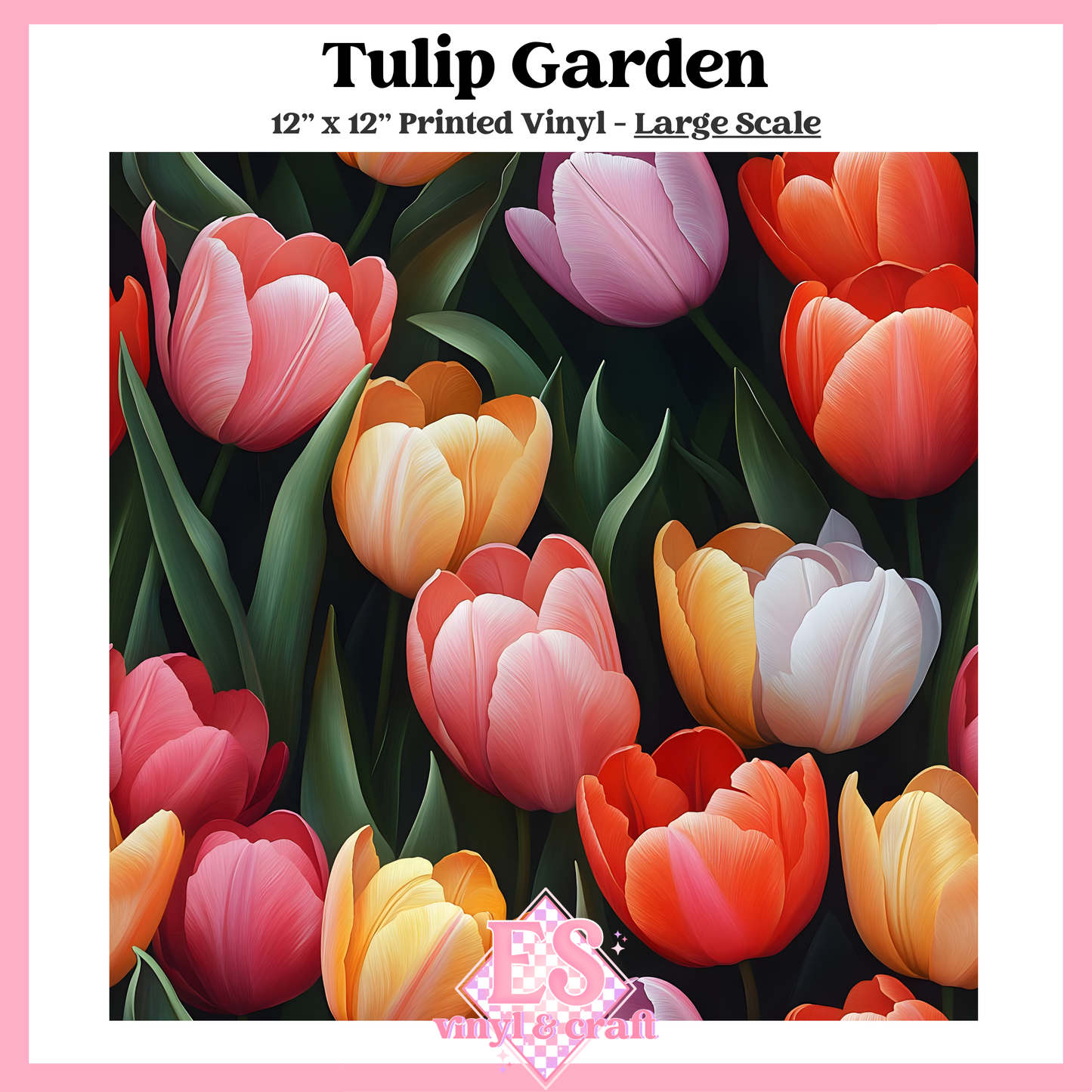 Tulip Garden - Small or Large Scale Options - 12" x 12" Sheet image 2