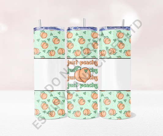 Just Peachy - Full 20oz Tumbler Sublimation Ready To Print image 0