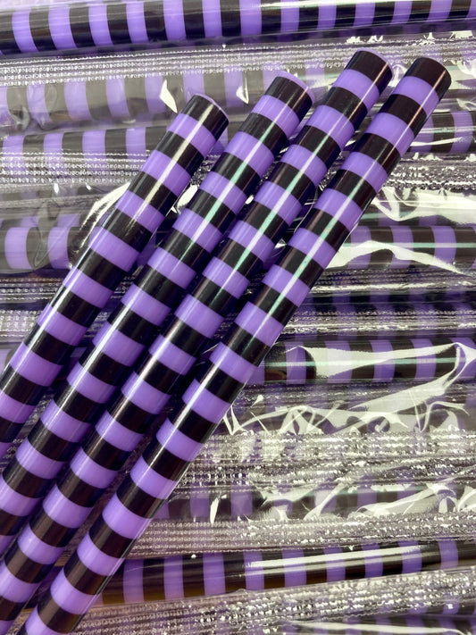Black and Purple Stripes Straw image 0