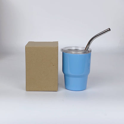 2oz Mini Double Wall Shot Tumblers with Lid and Metal Straw image 5