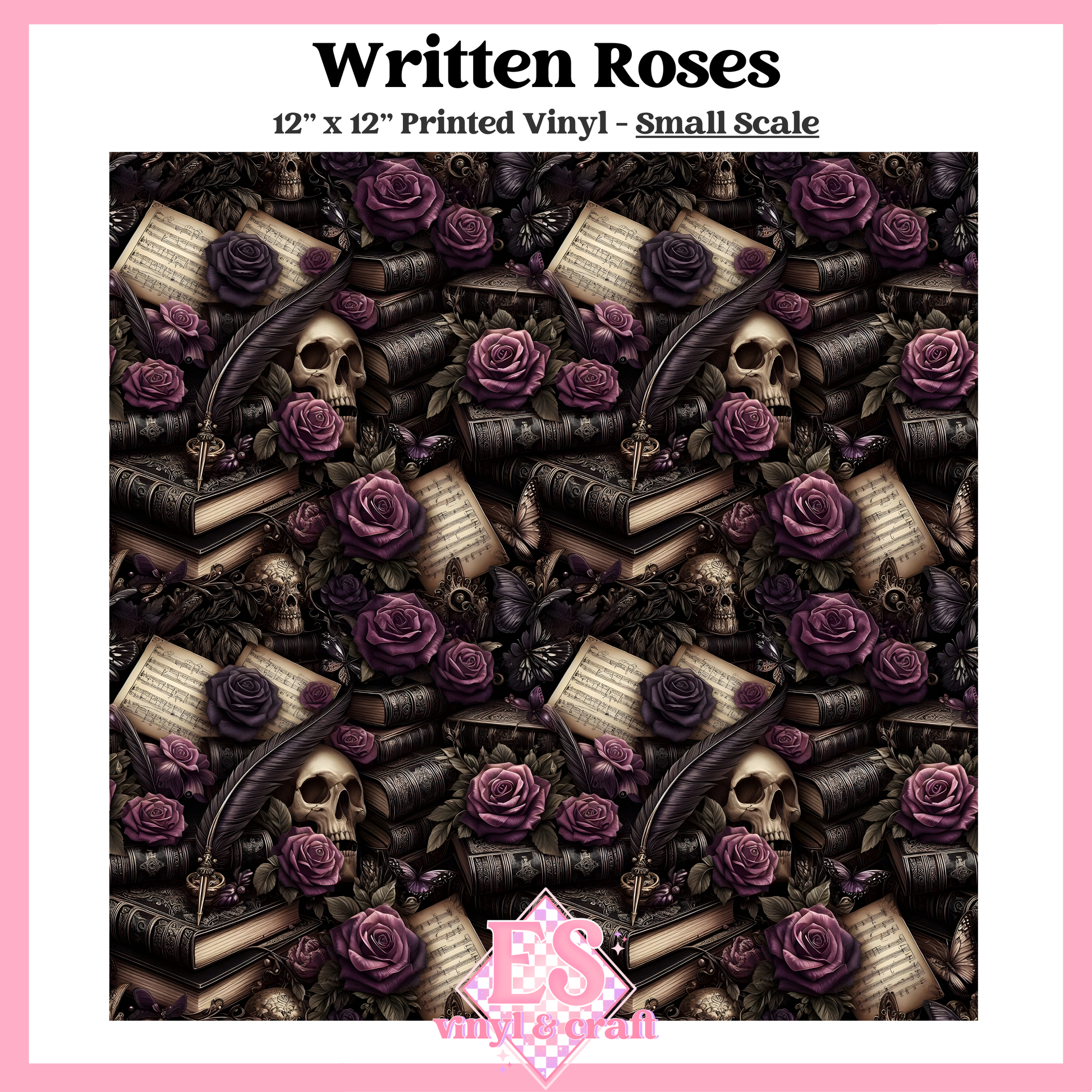 Written Roses - Small or Large Scale Options - 12" x 12" Sheet image 1