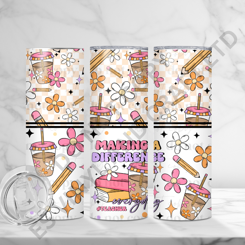 Making a Difference - Full 20oz Tumbler Sublimation Ready To Print image 0