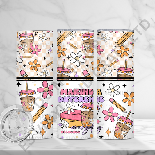 Making a Difference - Full 20oz Tumbler Sublimation Ready To Print image 0