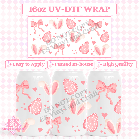 Pink Easter - 16oz Beer Can / Libbey UV-DTF Transfer image 0
